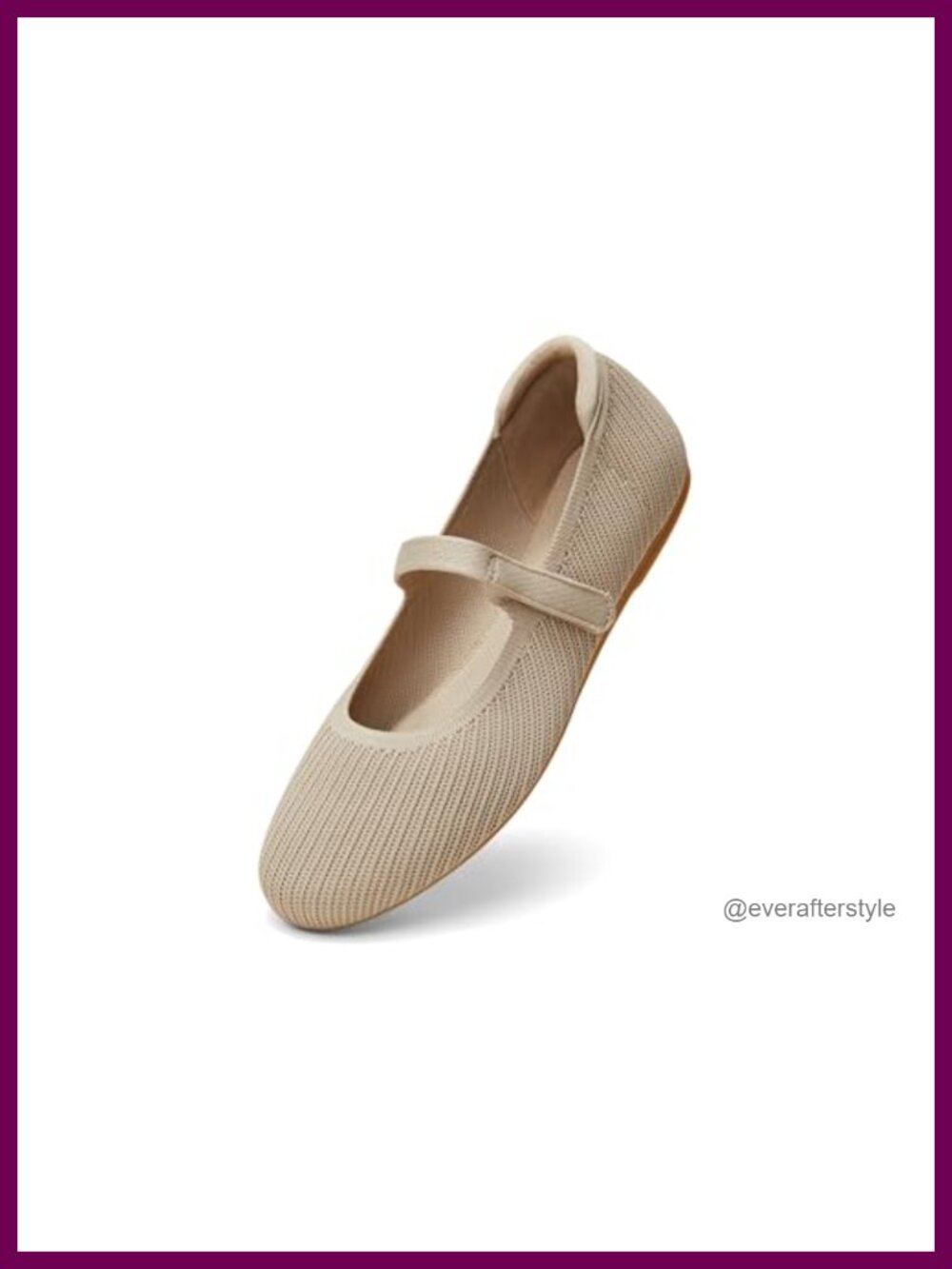 Round Toe Mary Jane Flats Adjustable Strap Washable Knit Slip On Comfortable
